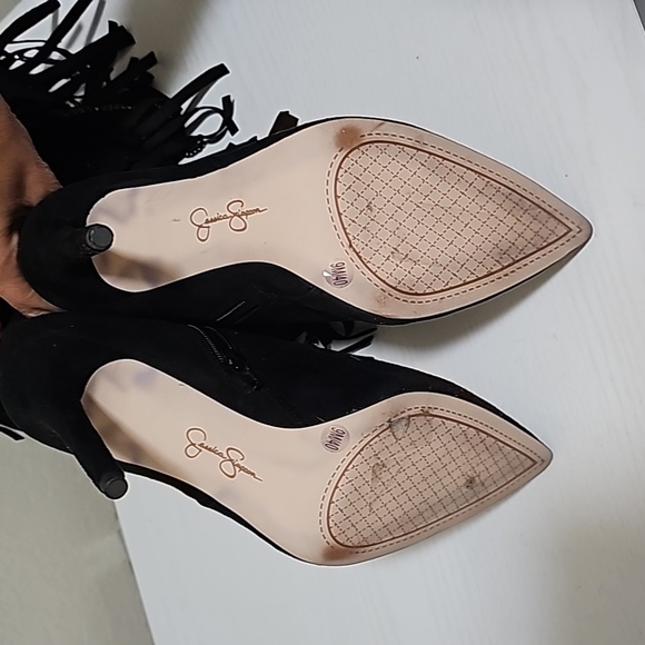 Jessica Simpson black velvet boots - Picture 4 of 4